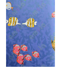 Sea blue white yellow red grey sea life nature creation beautiful fish home décor wallpaper